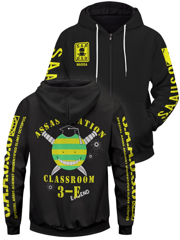 Fandomaniax - Personalized Class 3-E Unisex Zipped Hoodie