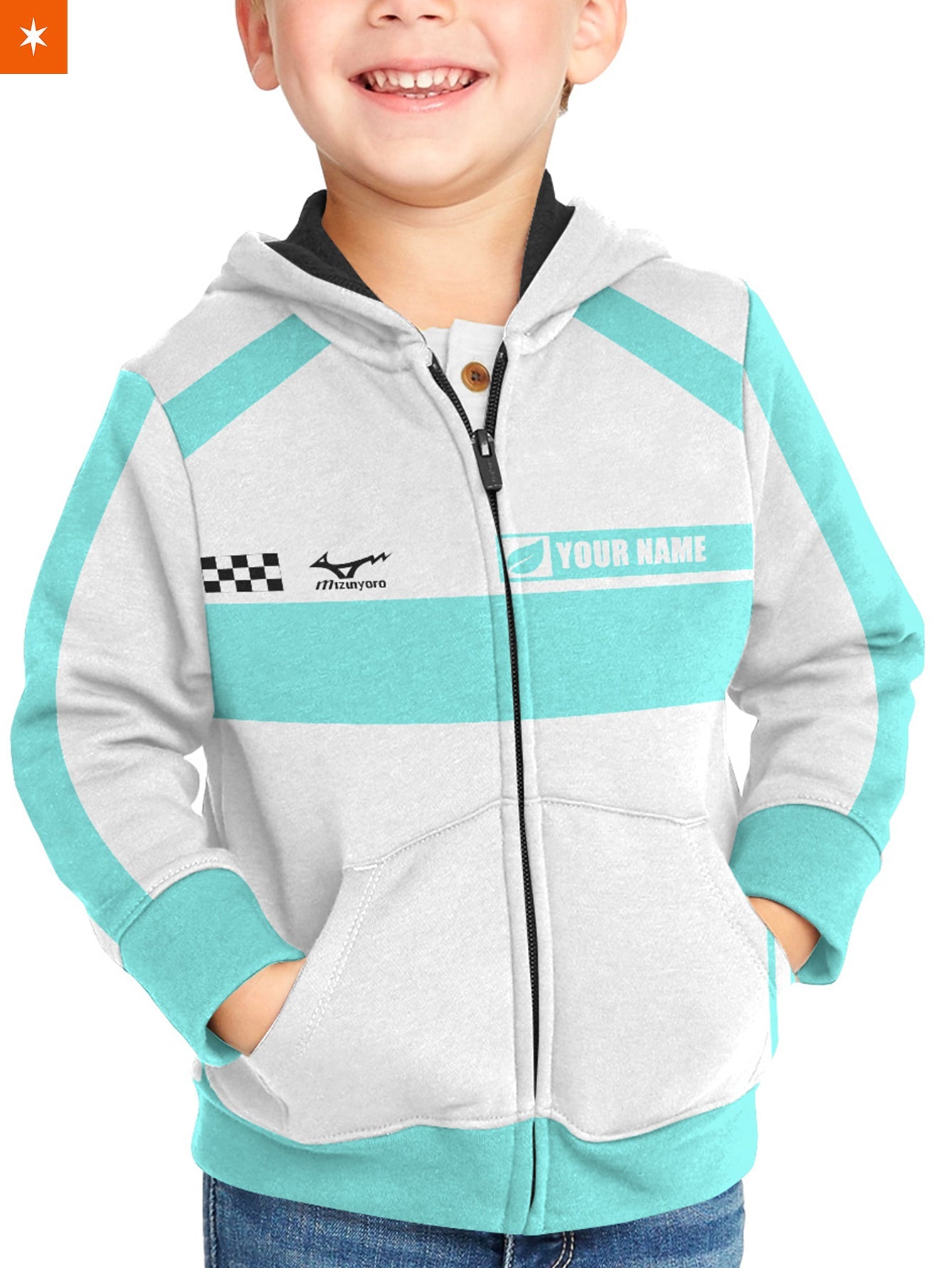 Fandomaniax - Personalized F1 Aoba Johsai Kids Unisex Zipped Hoodie