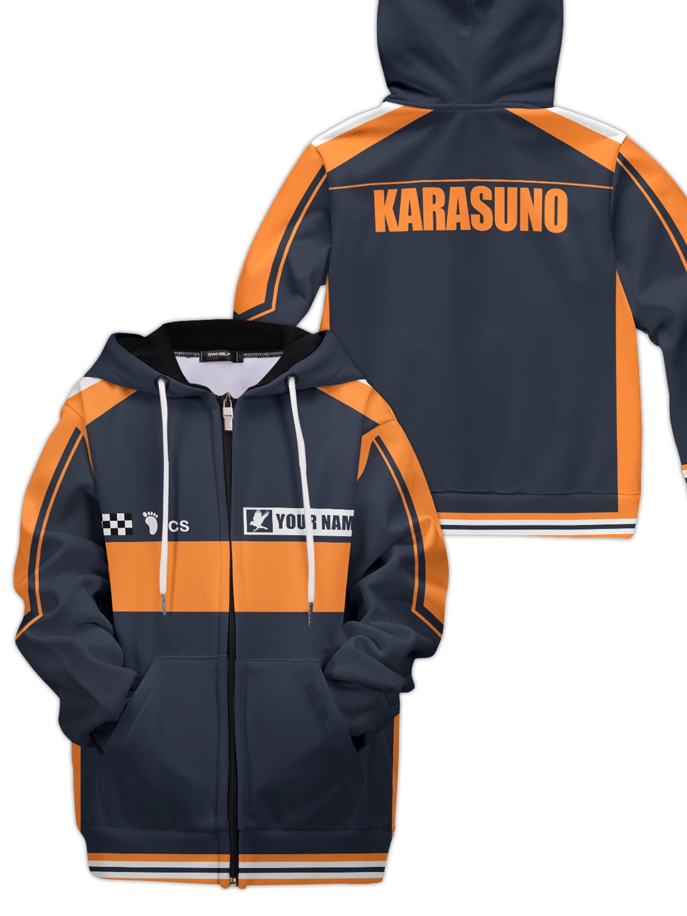 Fandomaniax - Personalized F1 Karasuno Kids Unisex Zipped Hoodie