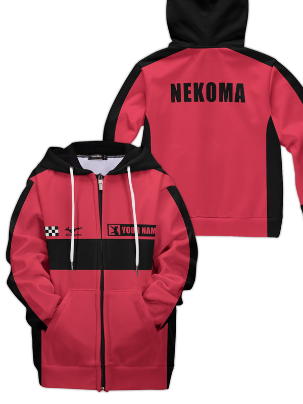 Fandomaniax - Personalized F1 Nekoma Kids Unisex Zipped Hoodie