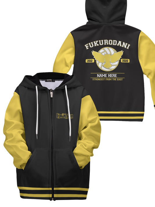 Fandomaniax - Personalized Fukurodani Strongest From The East Kids Unisex Zipped Hoodie