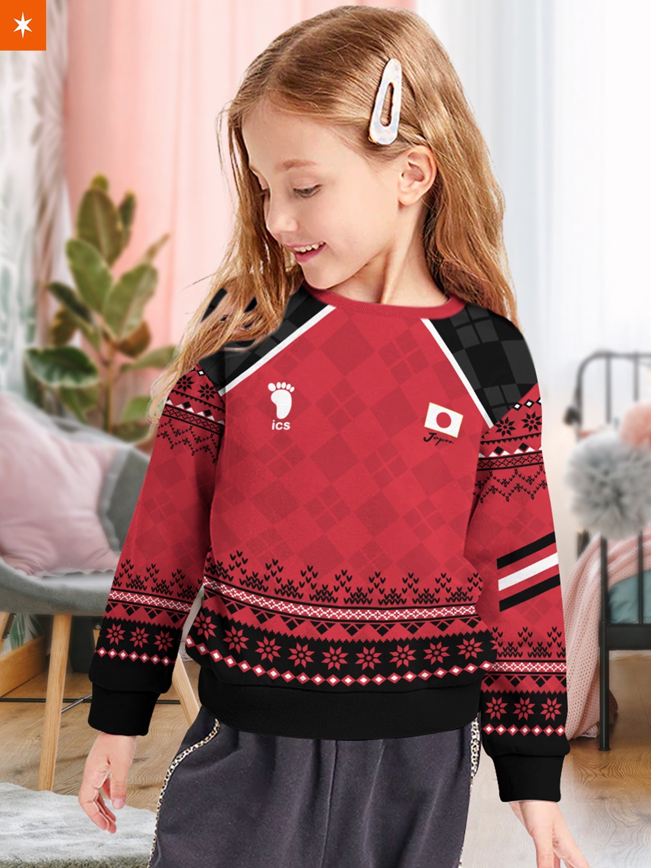 Fandomaniax - Personalized Haikyuu National Team Christmas Kids Unisex Wool Sweater