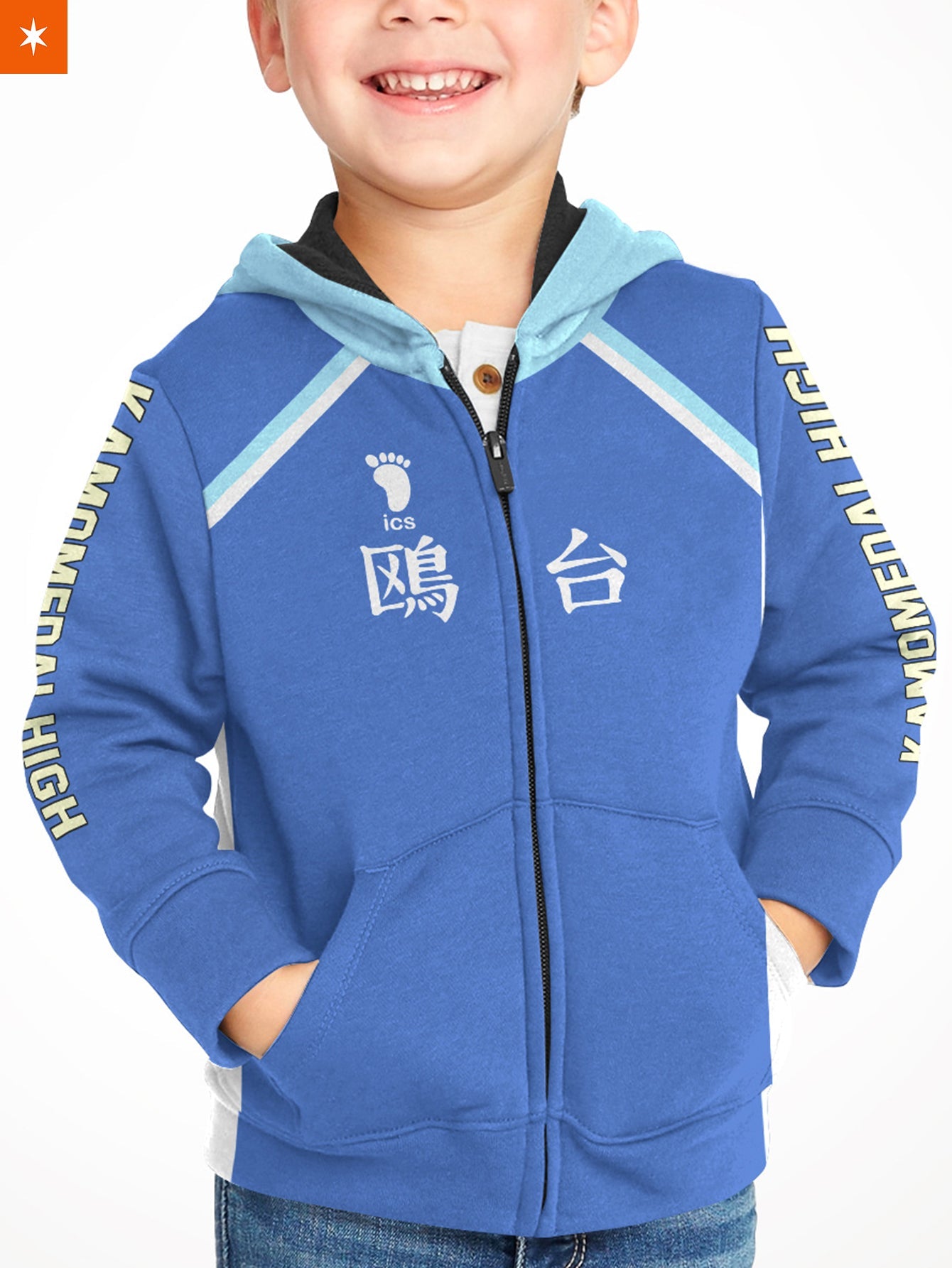 Fandomaniax Personalized Kamomedai Libero Kids Unisex Zipped Hoodie