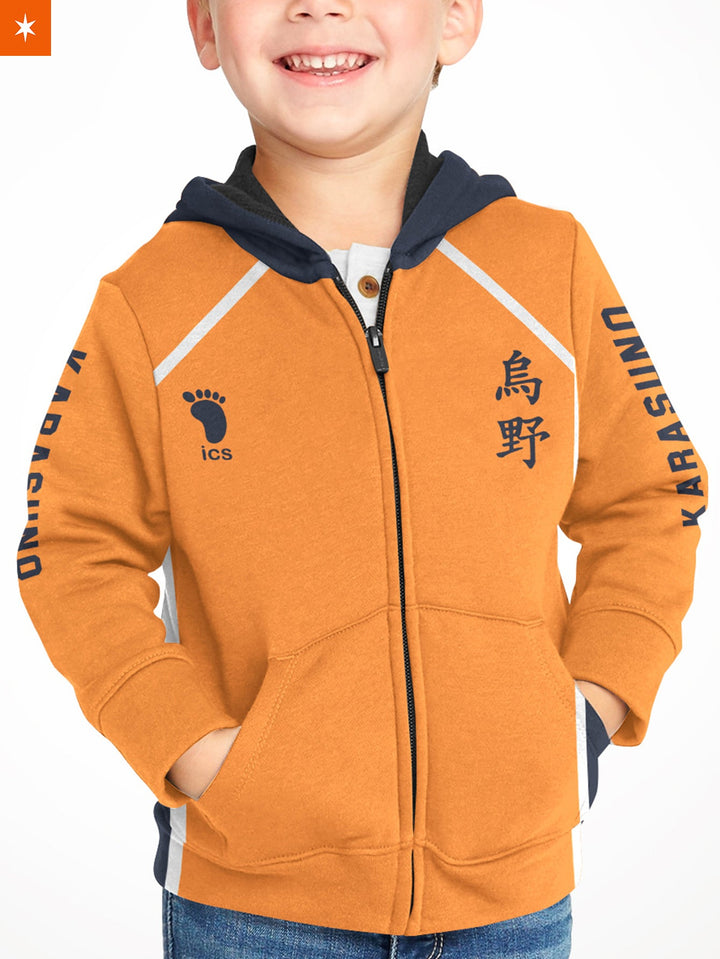 Fandomaniax - Personalized Karasuno Libero Kids Unisex Zipped Hoodie