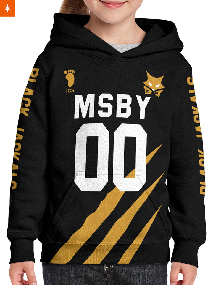 Fandomaniax - Personalized MSBY Black Jackals Kids Unisex Pullover Hoodie