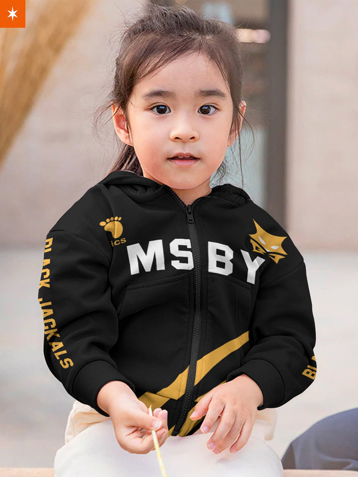 Fandomaniax - Personalized MSBY Black Jackals Kids Unisex Zipped Hoodie