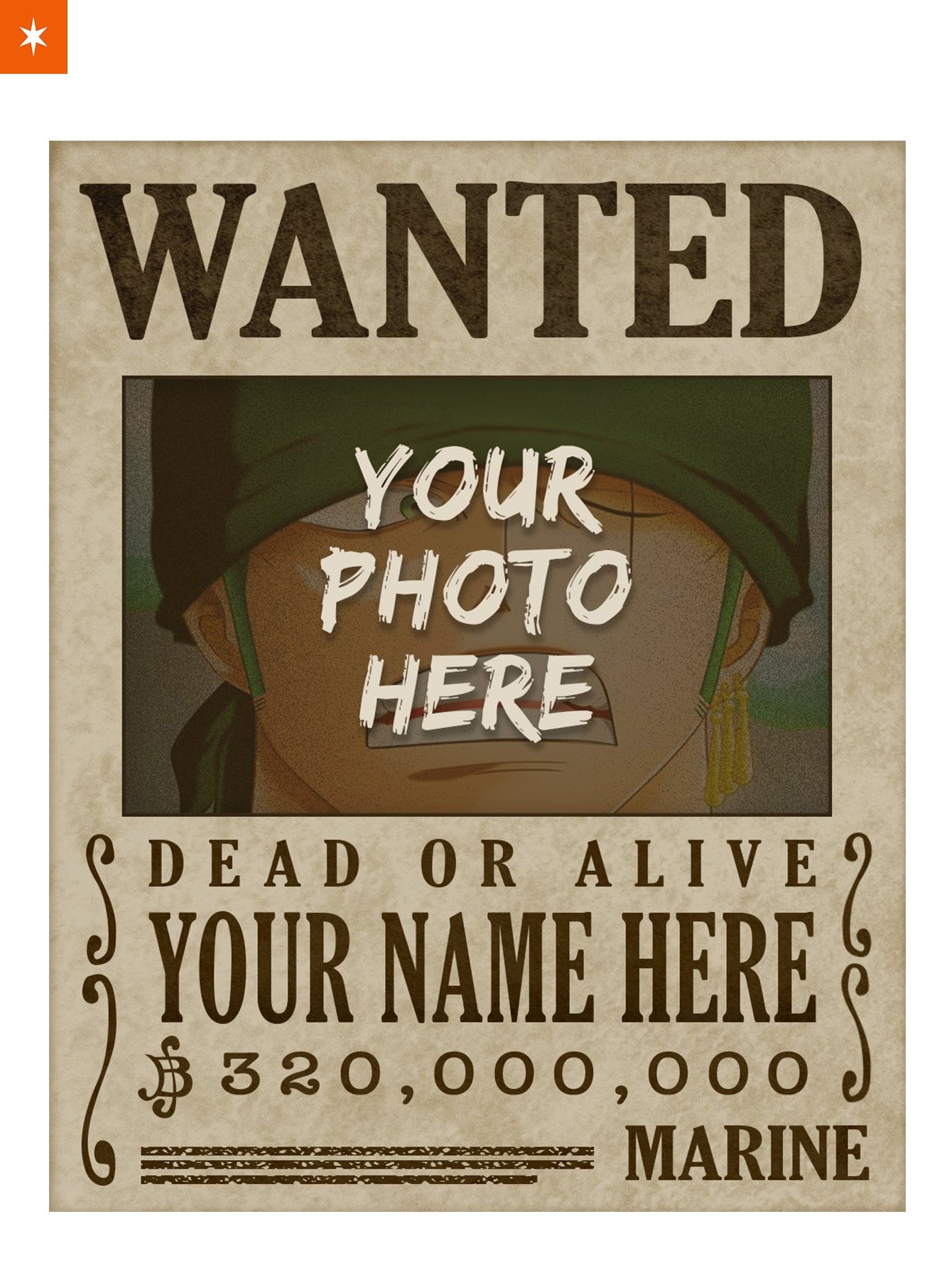 One Piece Wanted Poster Template
