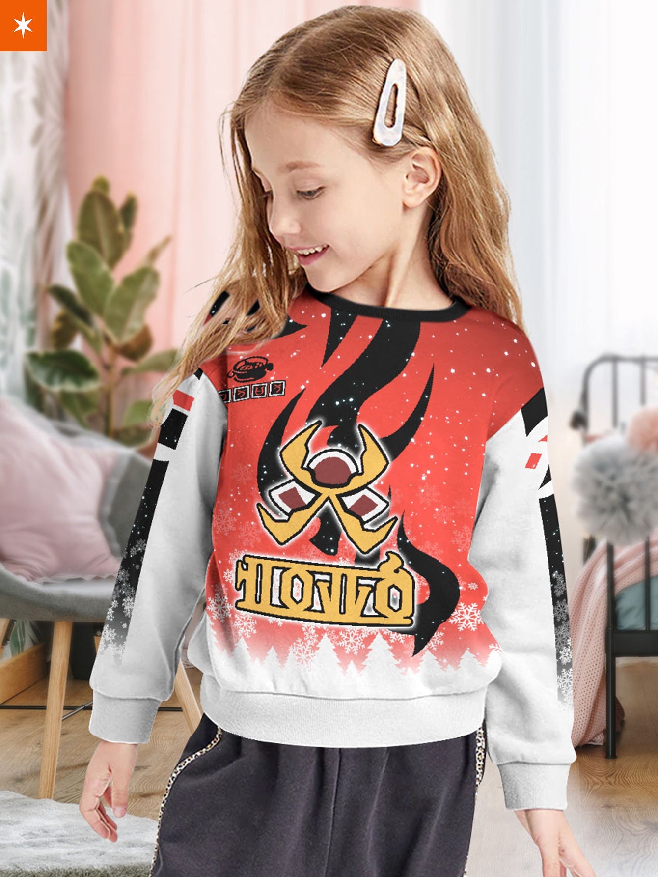 Fandomaniax - Personalized Pokemon Fire Uniform Kids Unisex Wool Sweater