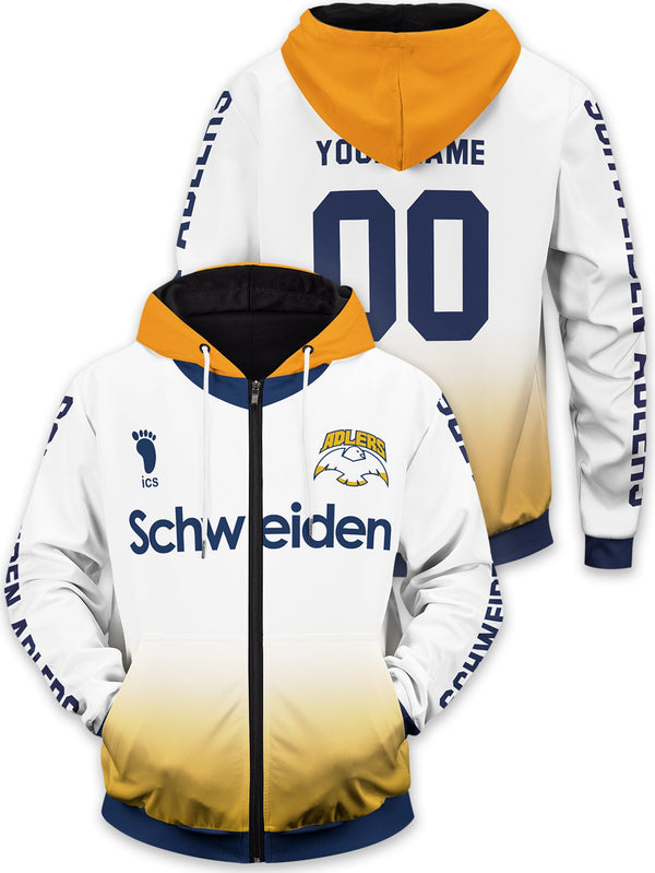 Fandomaniax - Personalized Schweiden Adlers Unisex Zipped Hoodie