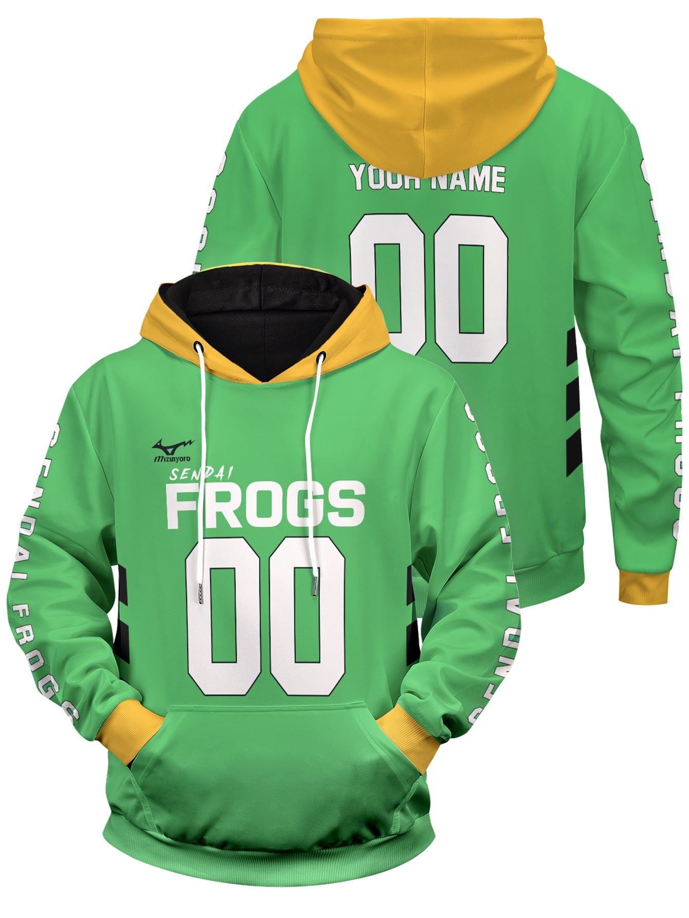 Fandomaniax - Personalized Sendai Frogs Unisex Pullover Hoodie