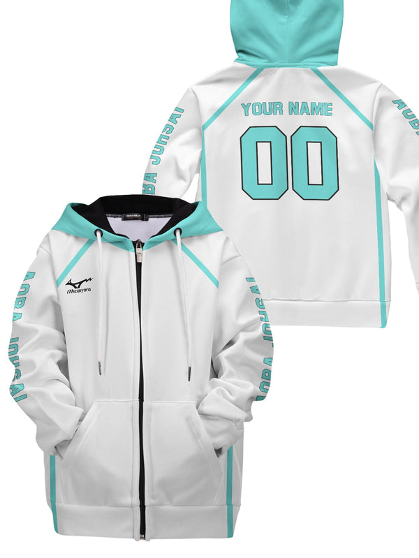 Fandomaniax - Personalized Team Aoba Johsai Kids Unisex Zipped Hoodie