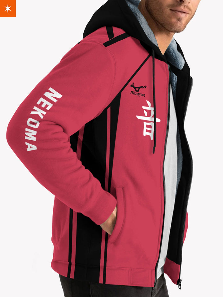 Fandomaniax - Personalized Team Nekoma Velvet Hoodie