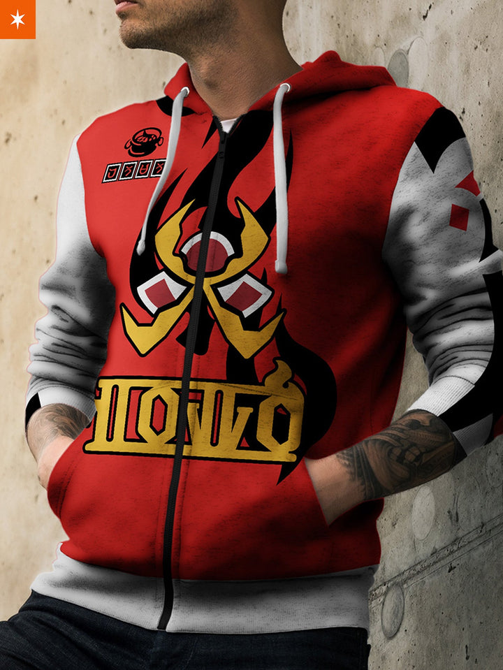 Fandomaniax - [Buy 1 Get 1 SALE] Poke Fire Uniform Unisex Zipped Hoodie