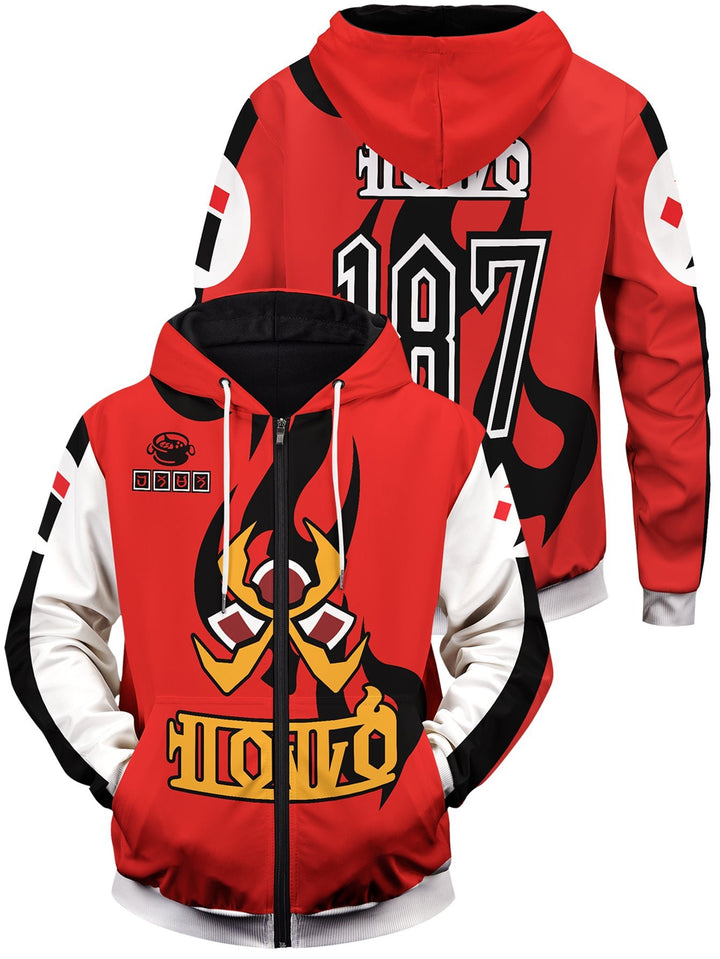 Fandomaniax - [Buy 1 Get 1 SALE] Poke Fire Uniform Unisex Zipped Hoodie