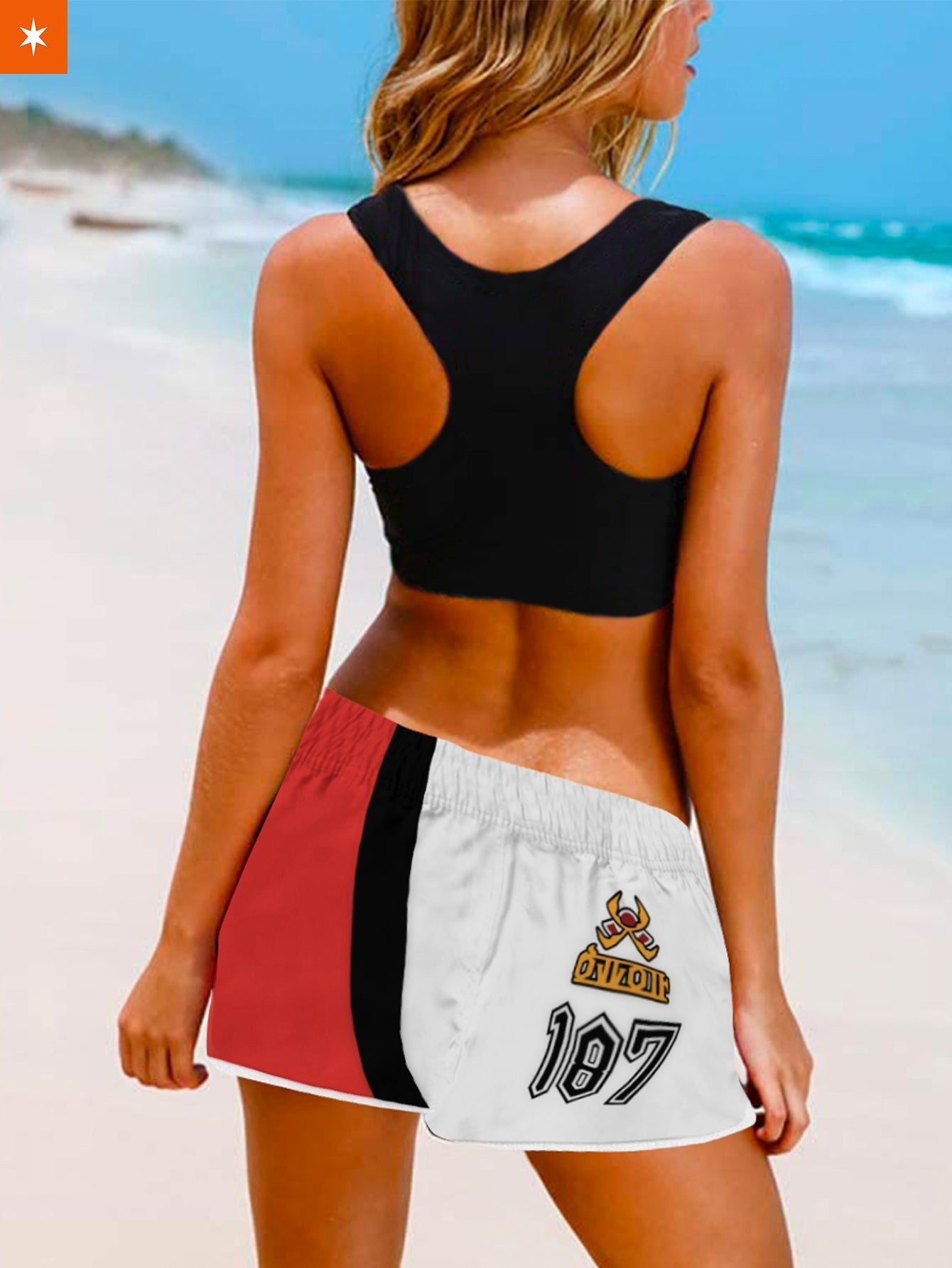 Fandomaniax - [Buy 1 Get 1 SALE] Poke Fire Uniform Women Beach Shorts