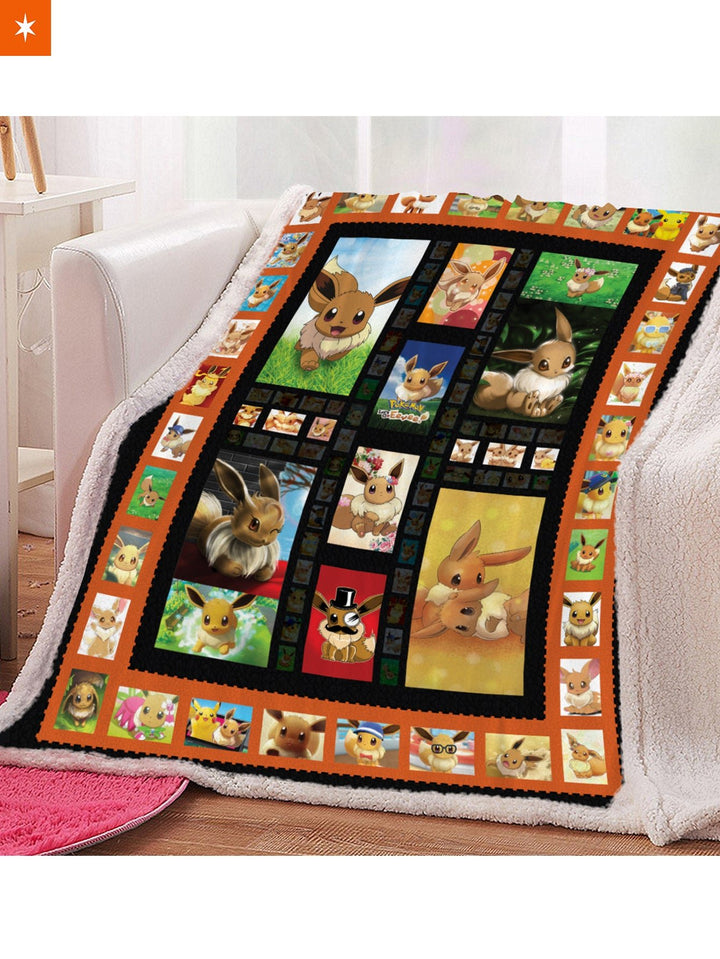 Fandomaniax - Quilted Eevee Throw Blanket