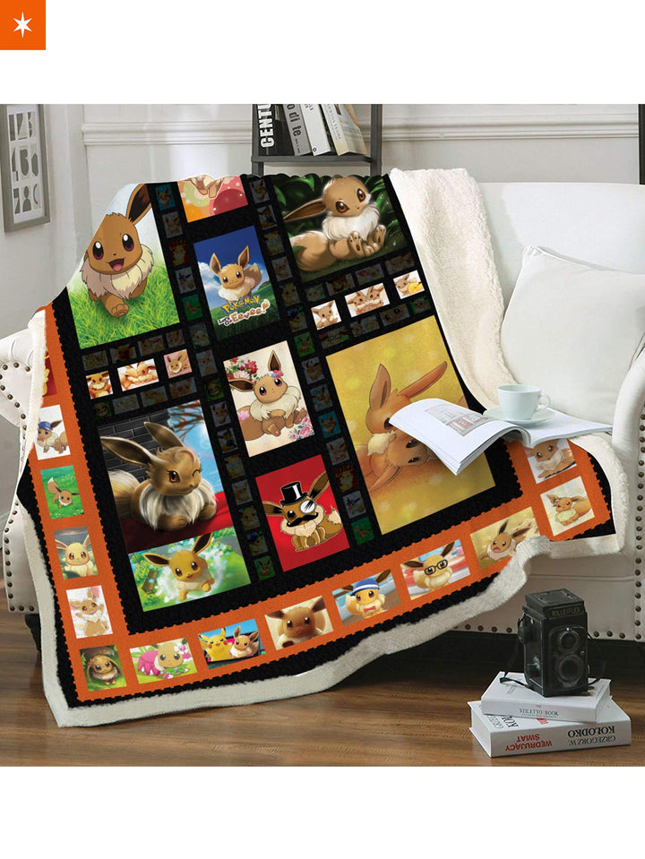 Fandomaniax - Quilted Eevee Throw Blanket