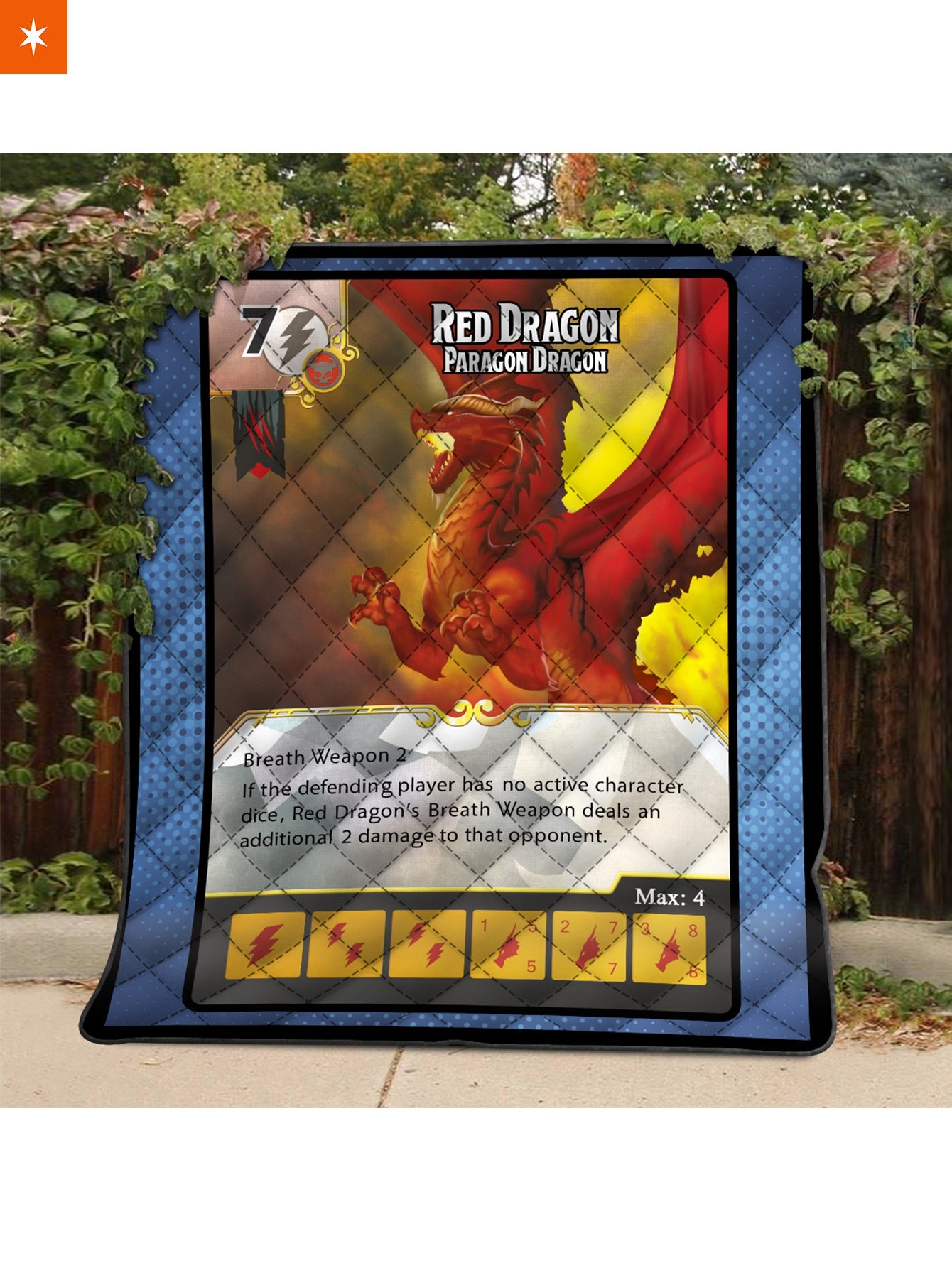Fandomaniax - Red Dragon Quilt Blanket