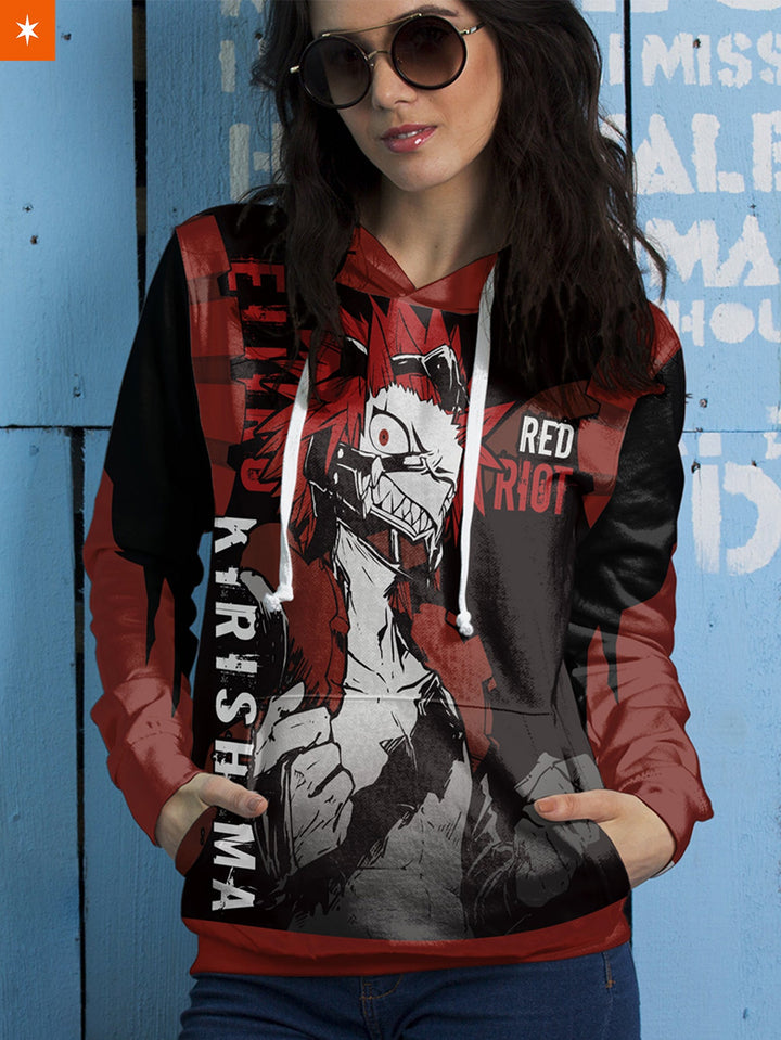 Fandomaniax - Red Riot Kirishima Unisex Pullover Hoodie