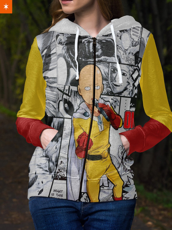 Fandomaniax - Saitama Unisex Zipped Hoodie