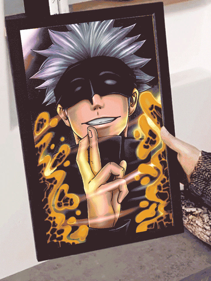 Fandomaniax Satoru Gojo Eyes 3D Transition Canvas