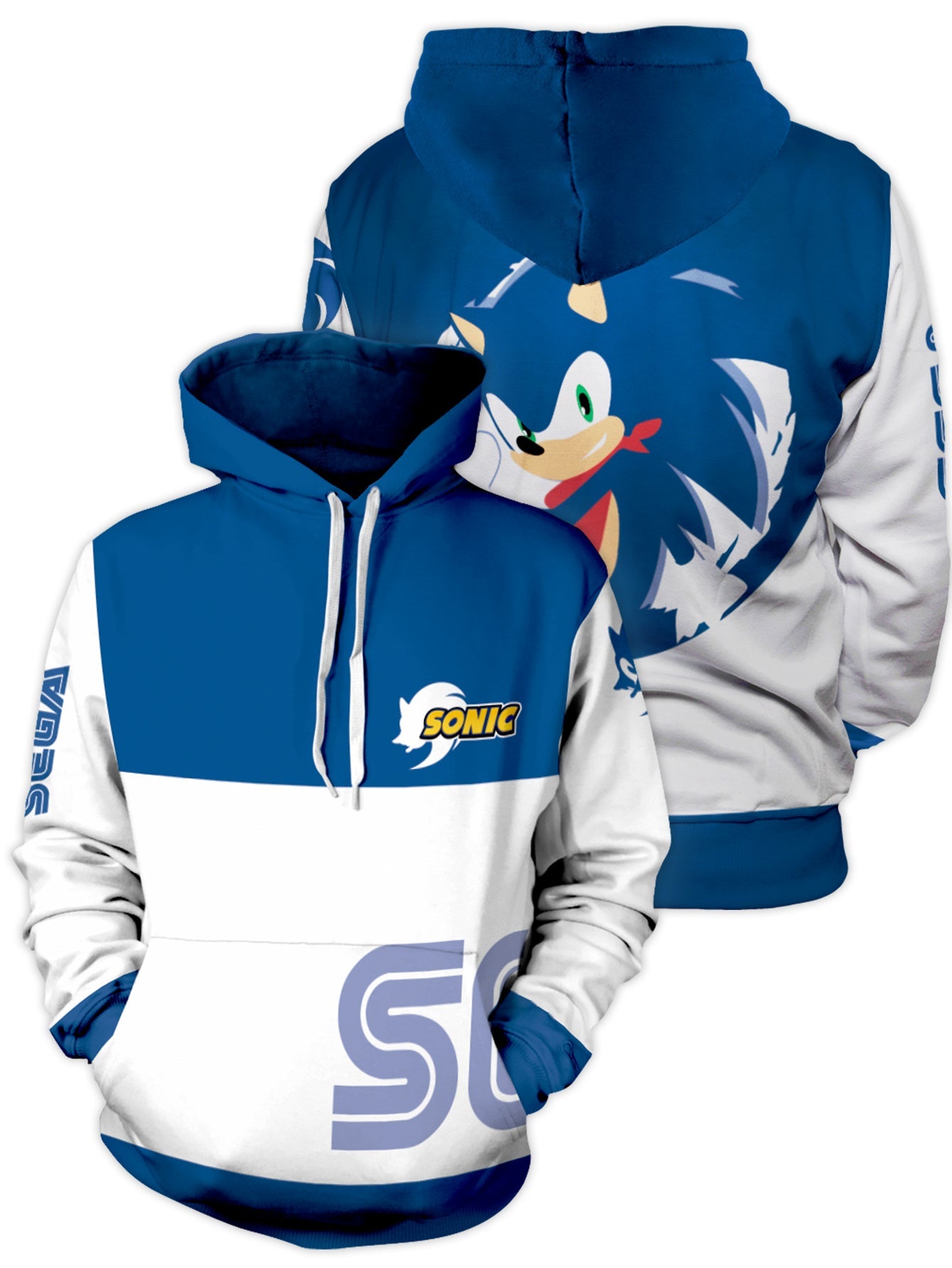 Fandomaniax - Sega Sonic Unisex Pullover Hoodie