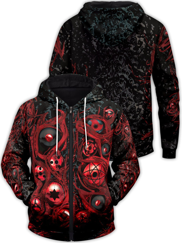 Fandomaniax - Sharingan Eyes Unisex Zipped Hoodie