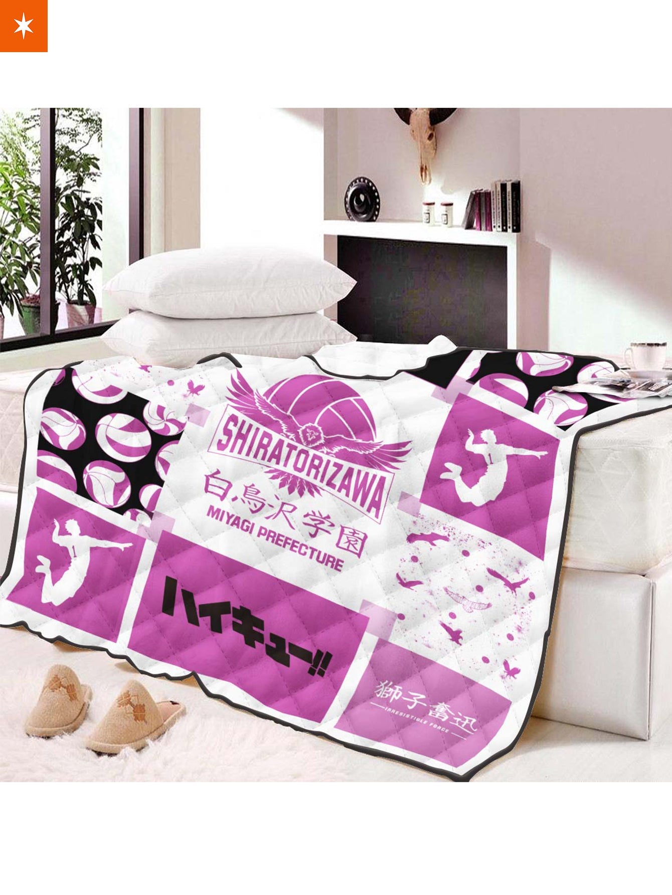 Fandomaniax - Shiratorizawa Cozy Quilt Blanket