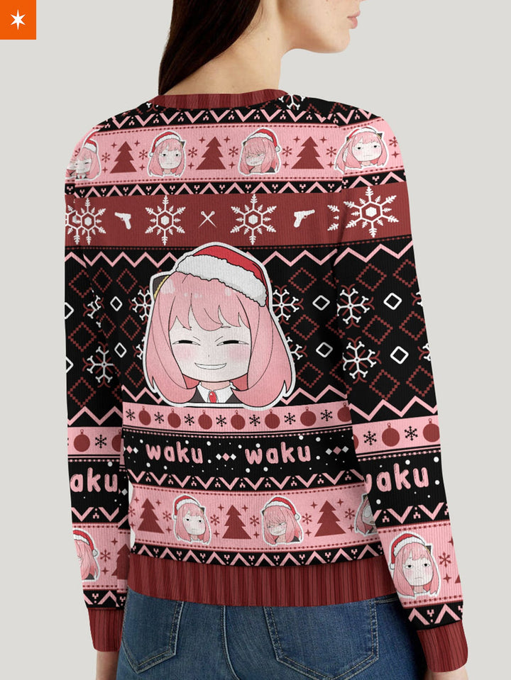 Fandomaniax - [Buy 1 Get 1 SALE] Silly Anya Xmas Unisex Wool Sweater