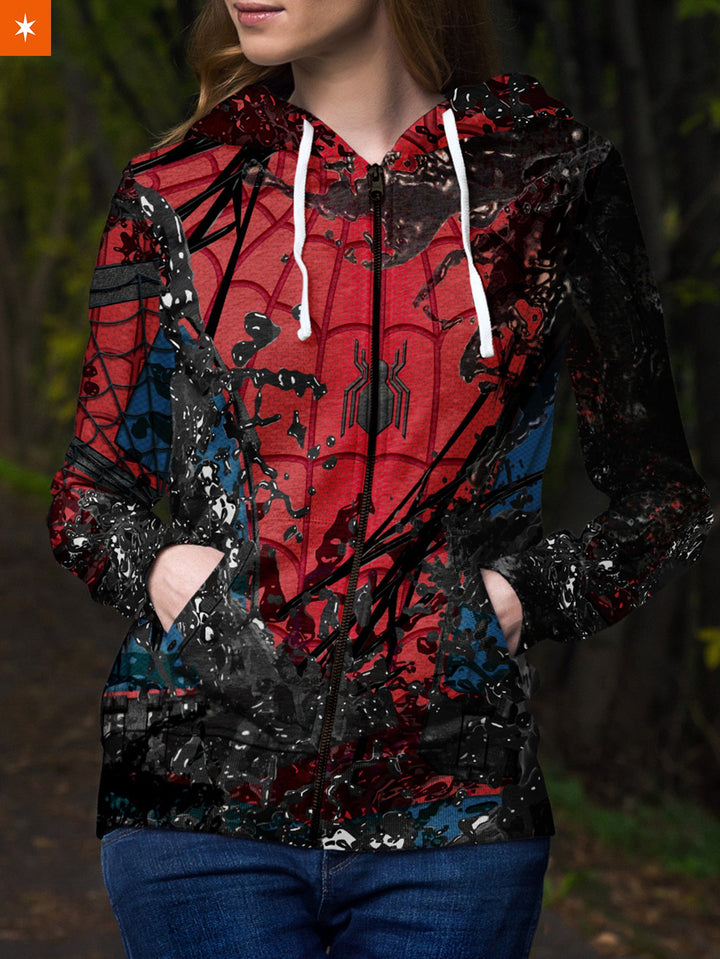 Fandomaniax - Spidey Symbiote Unisex Zipped Hoodie