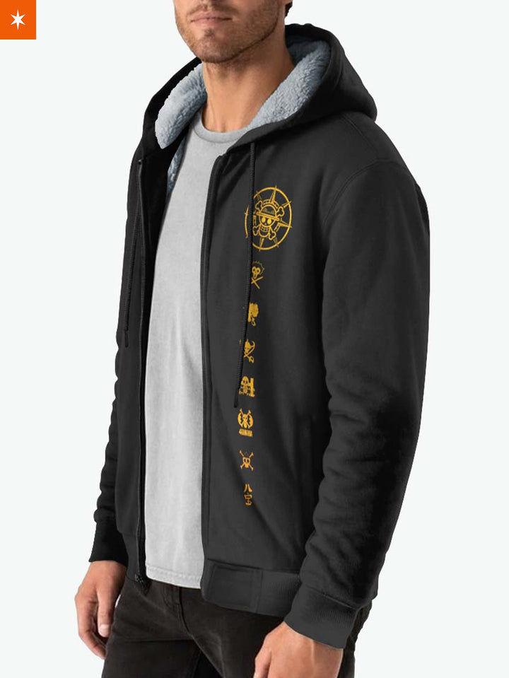 Fandomaniax - [Buy 1 Get 1 SALE] Straw Hat Grand Fleet Velvet Hoodie