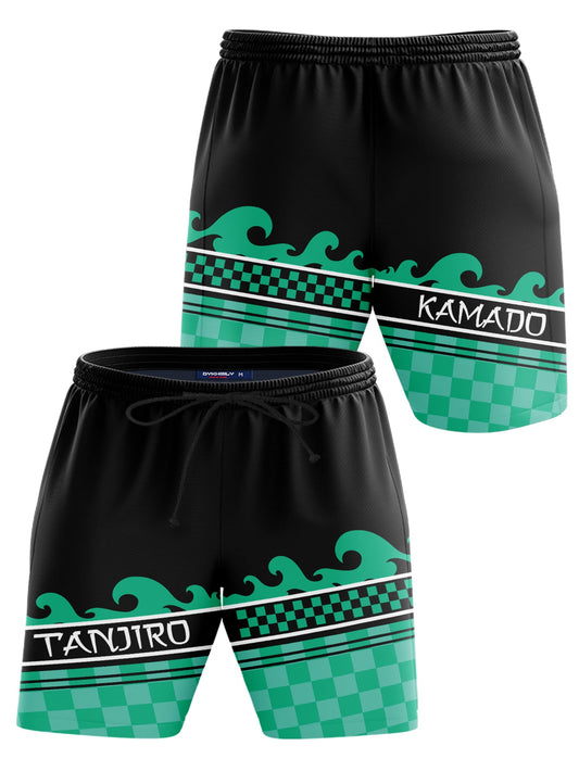 Fandomaniax - Summer Tanjiro Beach Shorts