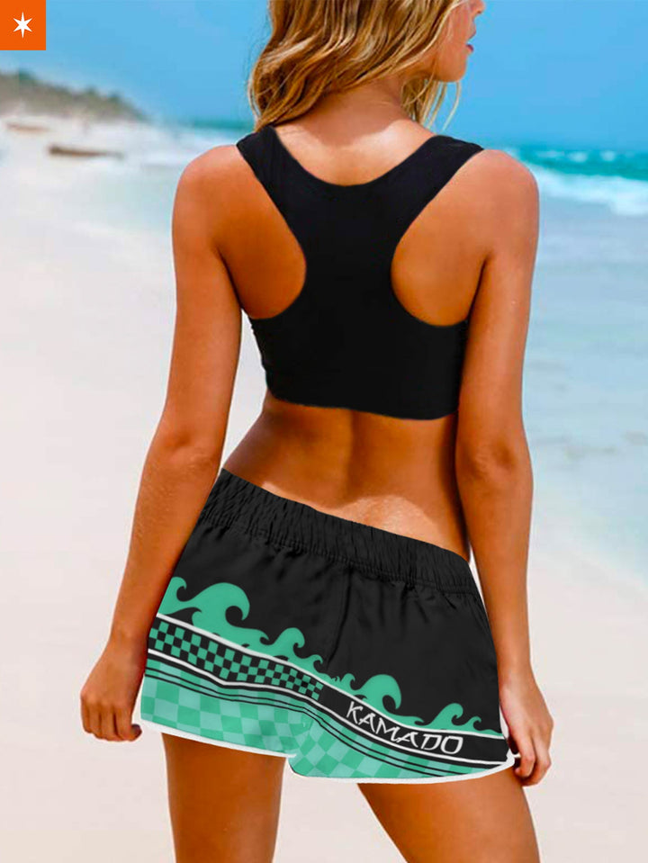 Fandomaniax - Summer Tanjiro Women Beach Shorts