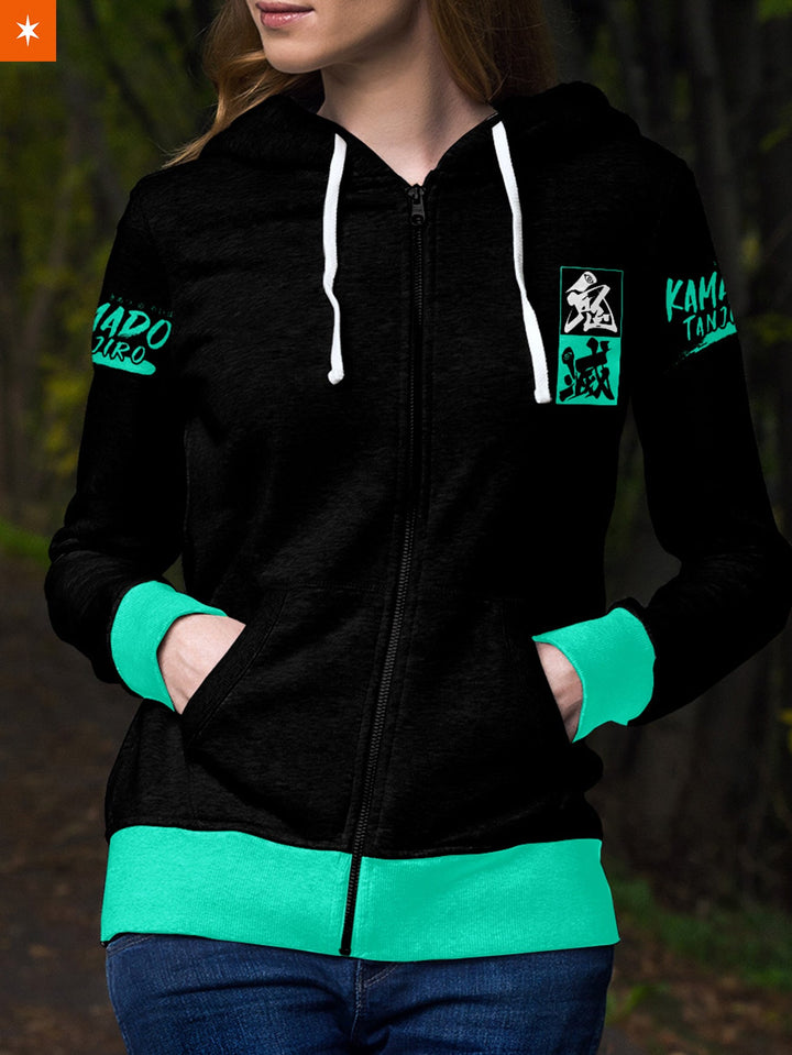 Fandomaniax - [Buy 1 Get 1 SALE] Tanjiro Style Unisex Zipped Hoodie