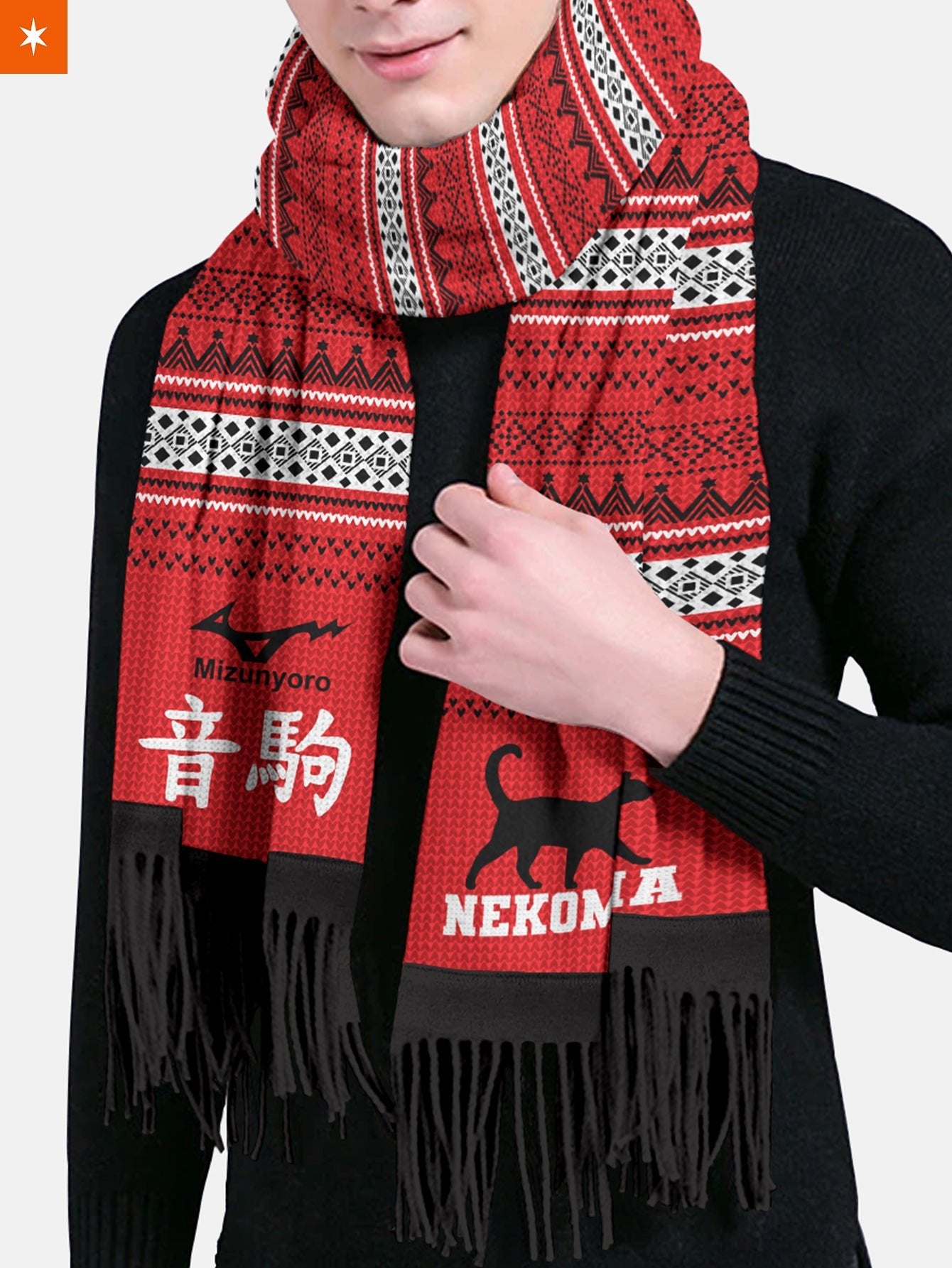Fandomaniax - [Buy 1 Get 1 SALE] Team Nekoma Christmas Wool Scarf