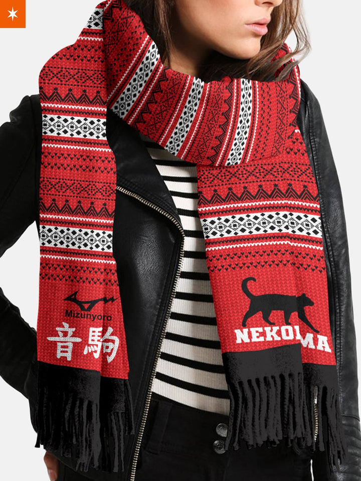 Fandomaniax - [Buy 1 Get 1 SALE] Team Nekoma Christmas Wool Scarf