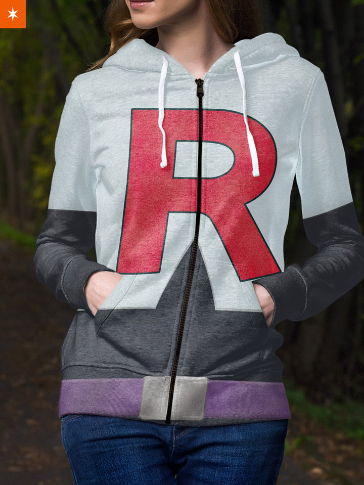 Fandomaniax - Team Rocket Unisex Zipped Hoodie