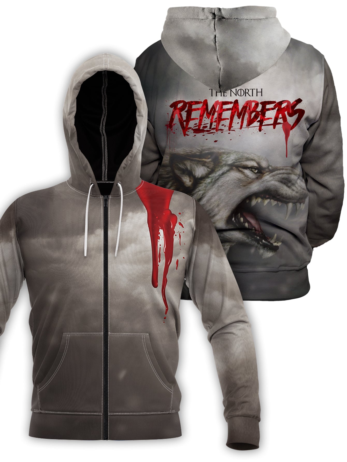 Fandomaniax - The North Remembers Unisex Zipped Hoodie