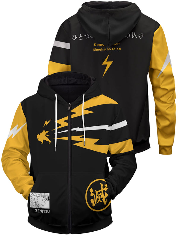 Fandomaniax - Thunder Zenitsu Unisex Zipped Hoodie