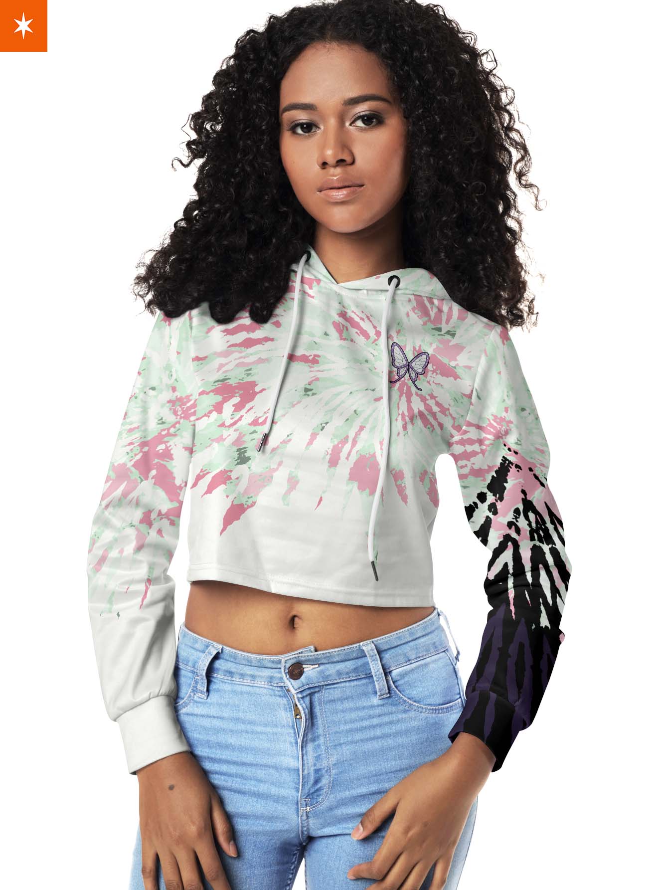 Cropped hoodie tie store dye