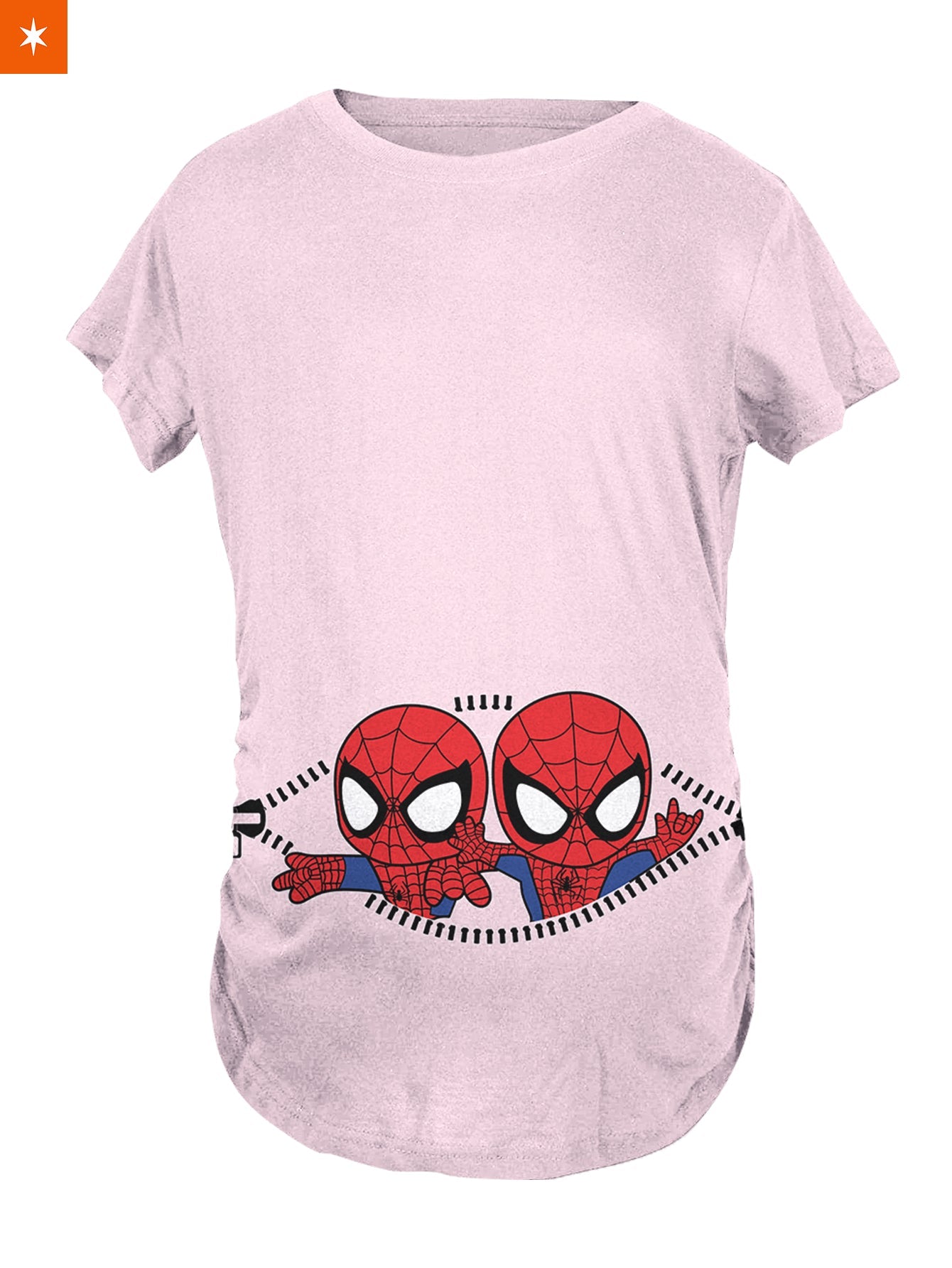 Fandomaniax - Twin Spiderman Peeking Maternity T-Shirt