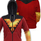 Fandomaniax - X-Men Red Phoenix Unisex Zipped Hoodie