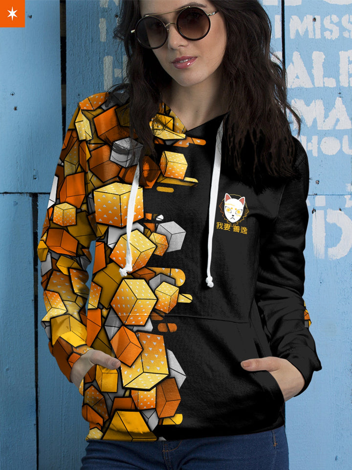 Fandomaniax - Zenitsu Cube Unisex Pullover Hoodie